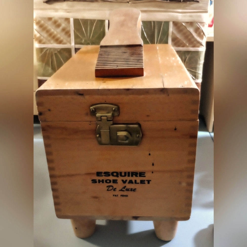 Collectable Antique Wooden Shoe Shine Box